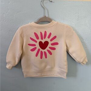 Okie Dokie Cream Pink Heart Hoodie